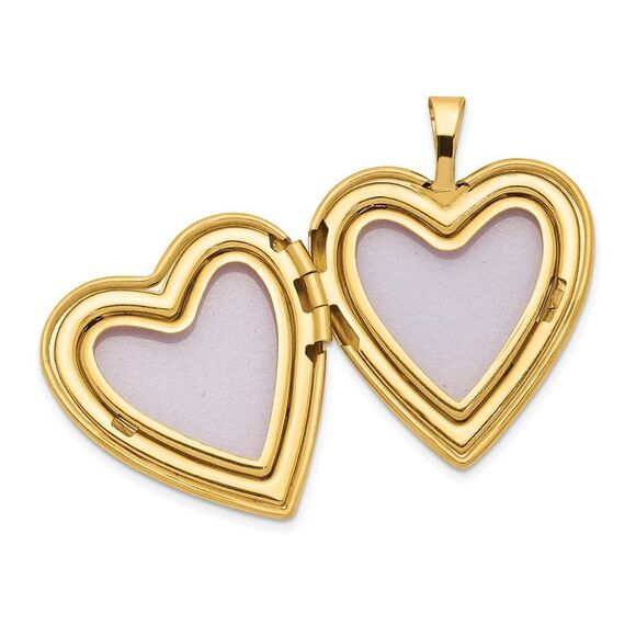 14k Yellow Gold and Enamel Rose Heart Locket, 20mm - Picture 4 of 6